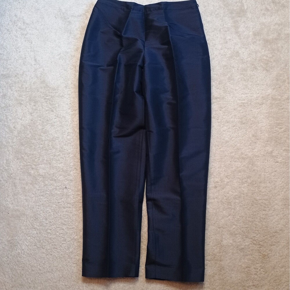 Talbots Silk Pants Womens Size 10P Black Career Luxury Old Money 30x27